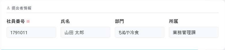 提案フォーム上部・提出者情報
