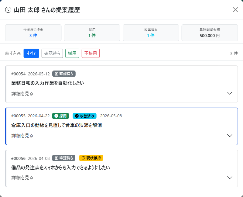 履歴一覧